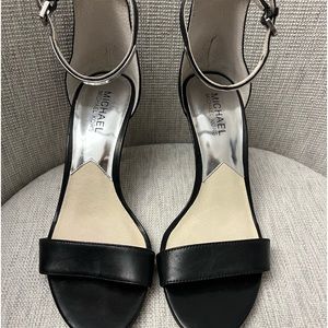 Michael Kors Kristen Open Toe Sandals Black Leather
